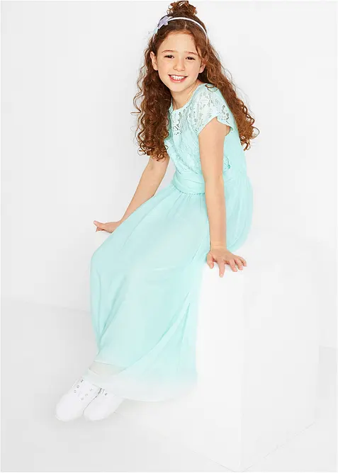 Chiffongklänning med spets för barn, bonprix