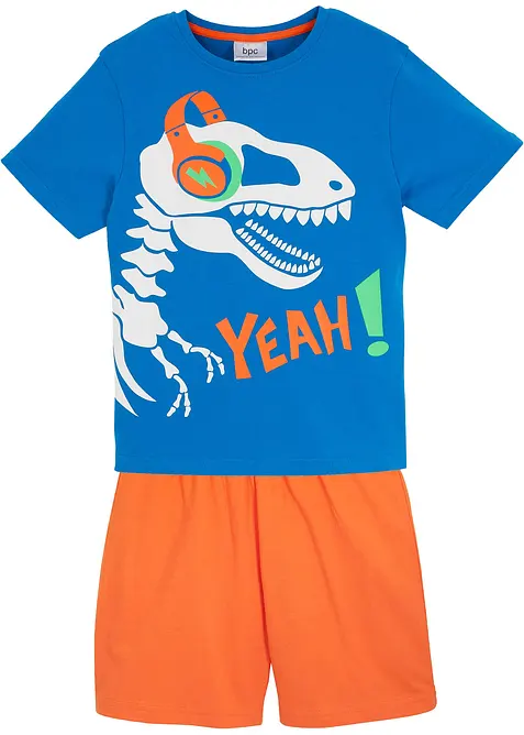 Pyjamas med shorts, av ren bomull (2 delar), bonprix