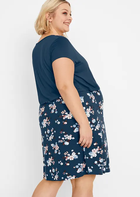 Blommig mamma-/amningsklänning i jersey, bonprix