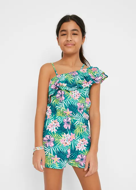 One shoulder-jumpsuit i ekologisk bomull för barn, bonprix