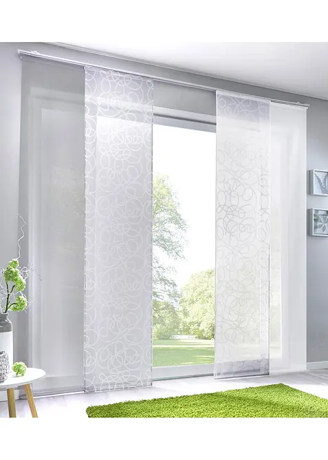 Enfärgad panelgardin av lätt voile (1-pack), bonprix