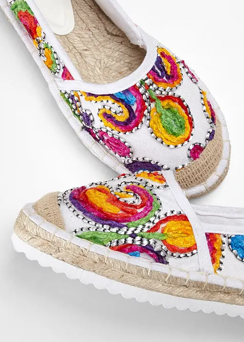 Espadrillos med broderi, bonprix