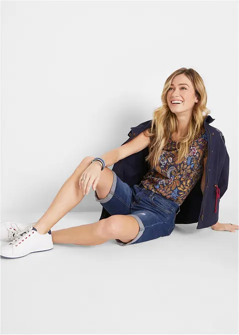 M&ouml;nstrad bomullstopp, kort&auml;rmad, bonprix