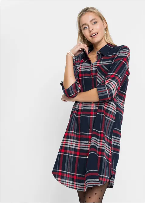 Skjortklänning i ren bomull, bonprix