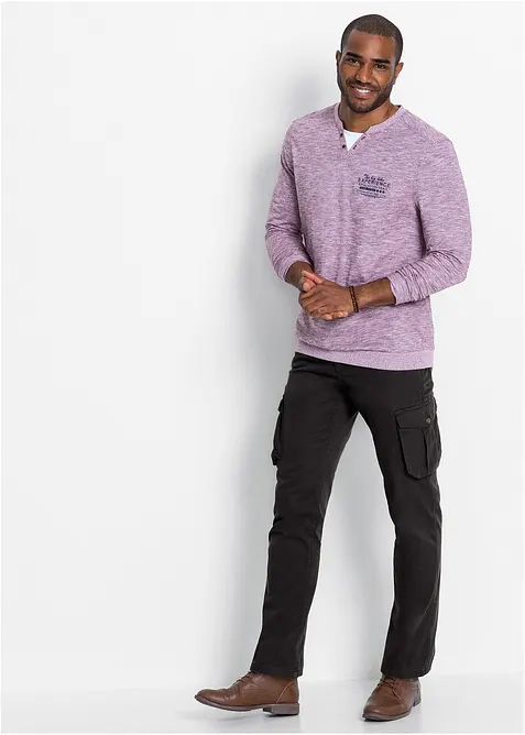 Cargobyxa med bomull i bekvämt snitt, normal passform, raka ben, bonprix