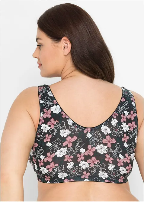 Framknäppt BH utan bygel  med bomull (2-pack), bonprix