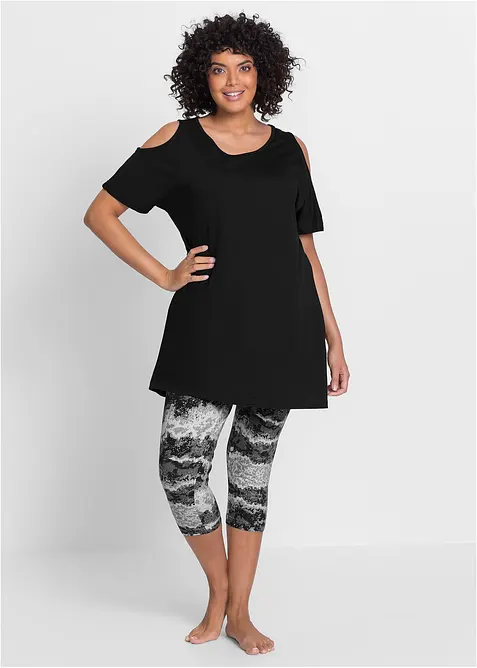 Kortärmad pyjamas med capribyxor, bonprix