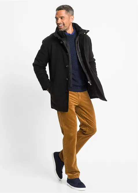 Vinterjacka med vindskydd och yllelook, bonprix