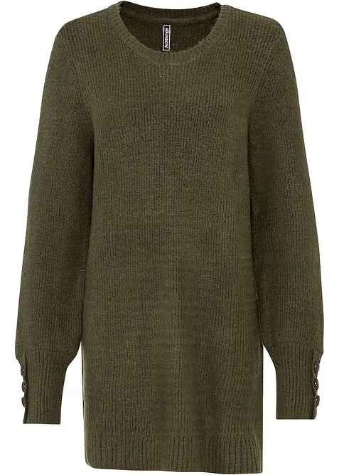 Lång tröja med knappar, bonprix