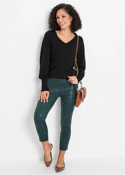 Finstickad tr&ouml;ja med h&aring;llbar viskos, bonprix