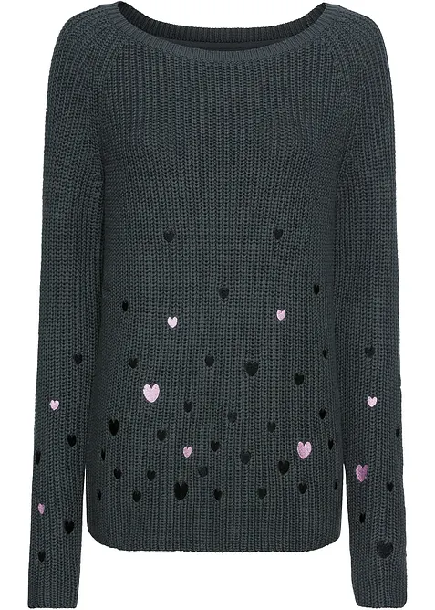 Tröja med broderi, bonprix