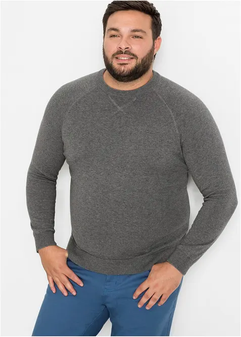 Finstickad tröja (2-pack) i bomull, bonprix