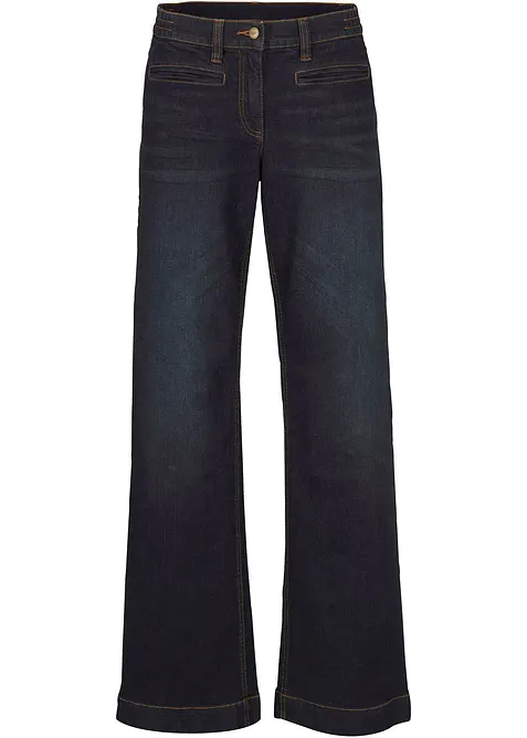Wide Leg Jeans Mid Waist, med bekväm midja, bonprix