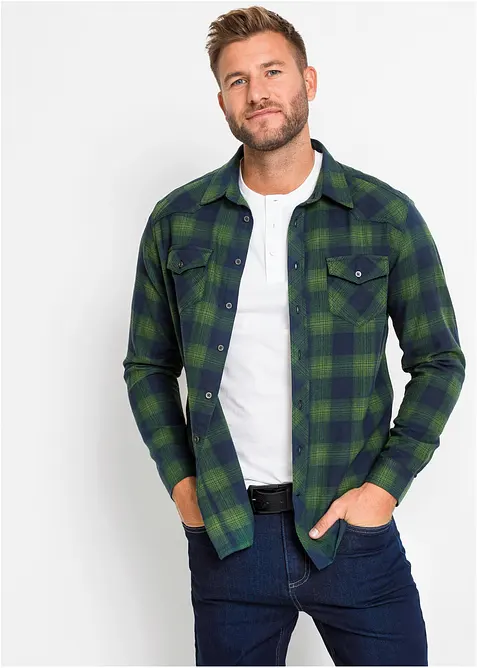 Flanellskjorta av ren bomull, bonprix