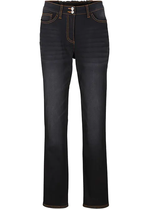 Fodrade jeans, Mid Waist, res&aring;rlinning Straight, bonprix