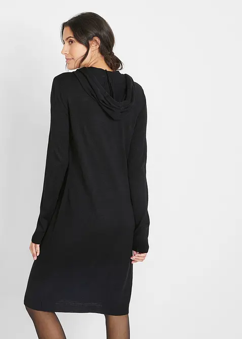 Stickad kl&auml;nning med huva, bonprix