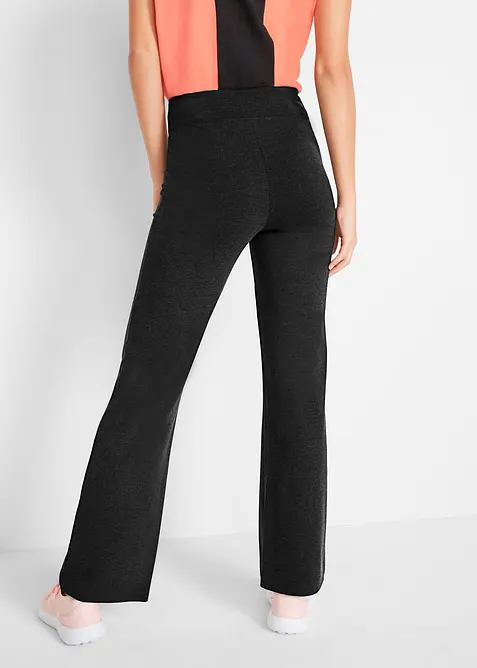 Stretchig sportbyxa i bomull med bootcut (2-pack), bonprix