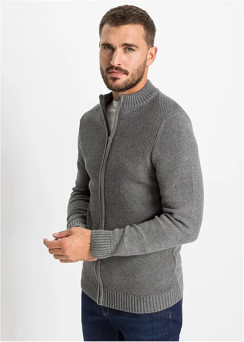 Finstickad cardigan av bomull, bonprix
