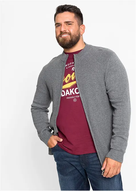 Finstickad cardigan av bomull, bonprix