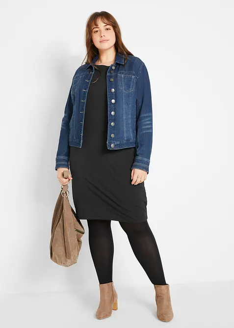 Jerseykl&auml;nning av bomull med stretch (2-pack), bonprix