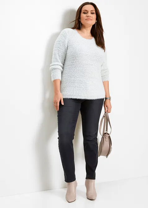 Jeans med bekv&auml;m midja, bonprix