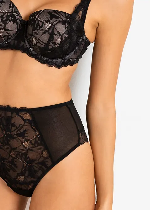 Midjestringtrosa i spets, bonprix