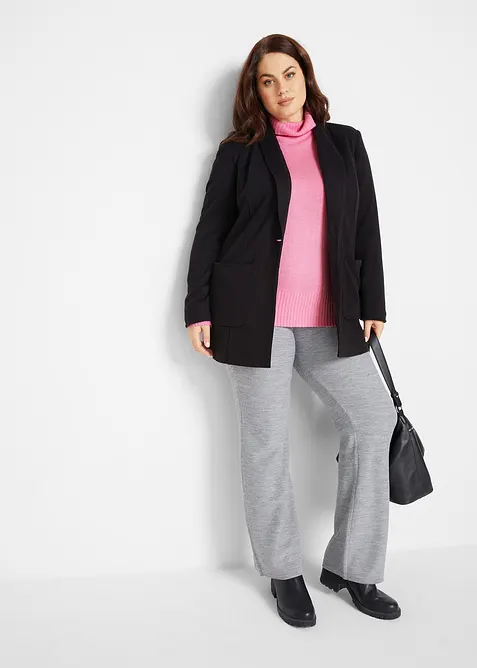 Finstickad polotröja i basmodell, bonprix