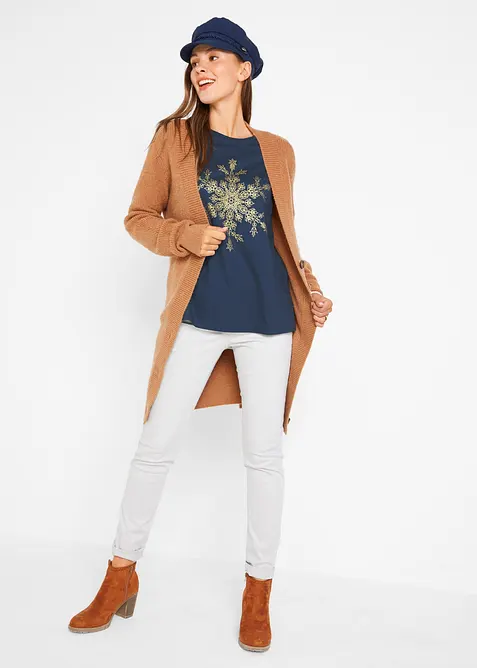 Långärmad topp i ren bomull, bonprix