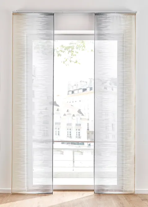 Mönstrad panelgardin med återvunnen polyester (2-pack), bonprix