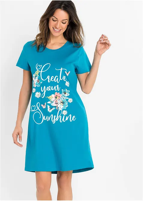 Kort nattlinne av ren bomull (2-pack), bonprix