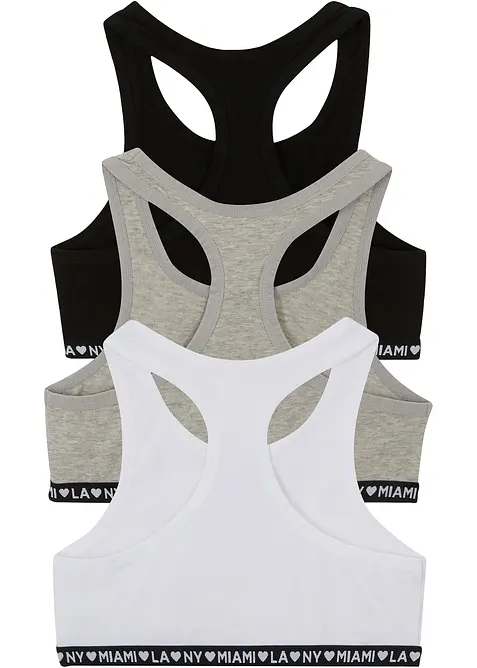 BH-topp med mjuk bomull (3-pack), bonprix