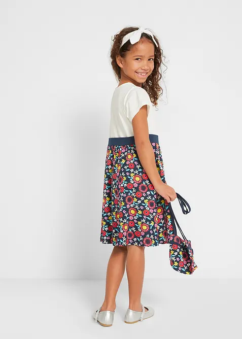 Jerseykl&auml;nning + v&auml;ska f&ouml;r barn (2 delar) i ekologisk bomull, bonprix