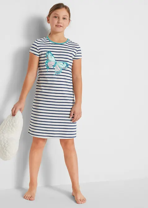 Nattlinne av bomull med korta ärmar (2-pack), bonprix