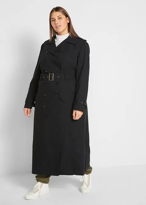 L&aring;ng trenchcoat med midjeb&auml;lte, bonprix