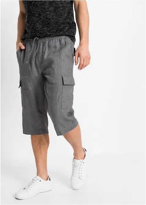 Cargobermudas med linne, Regular Fit, bonprix