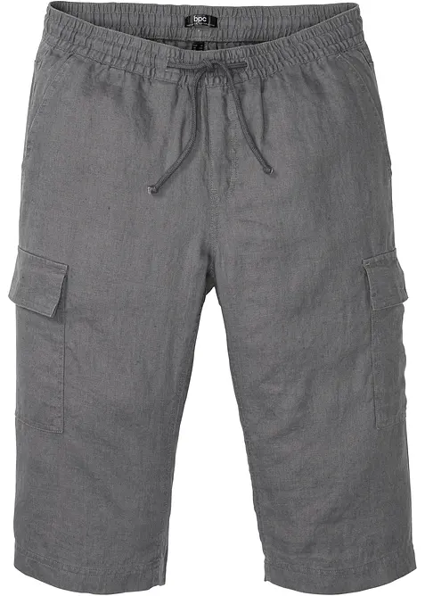 Cargobermudas med linne, Regular Fit, bonprix