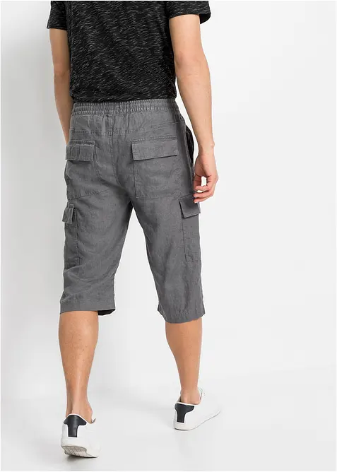 Cargobermudas med linne, Regular Fit, bonprix