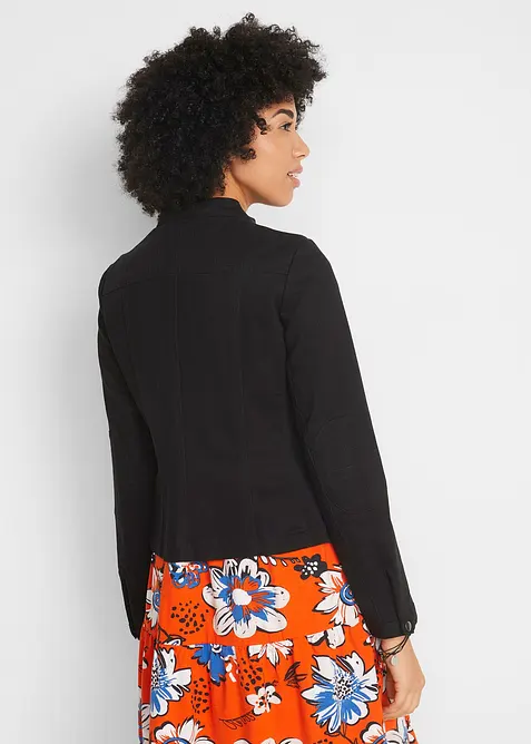 MC-jacka i bomullstwill med stretchinfällningar i sidorna, bonprix