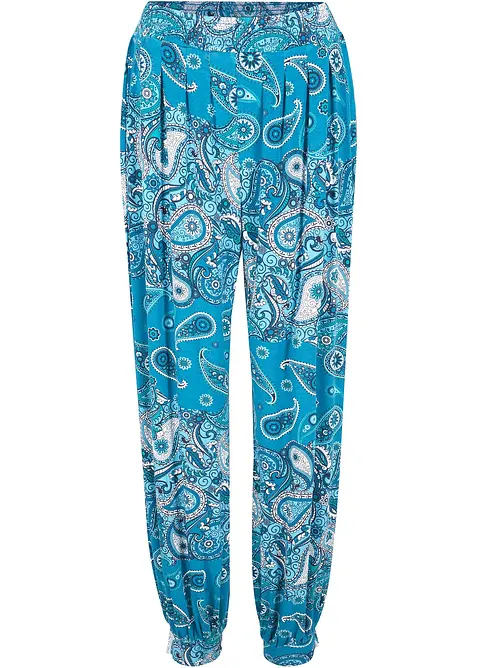 Mönstrad haremsbyxa i jersey av följsam viskos, bonprix