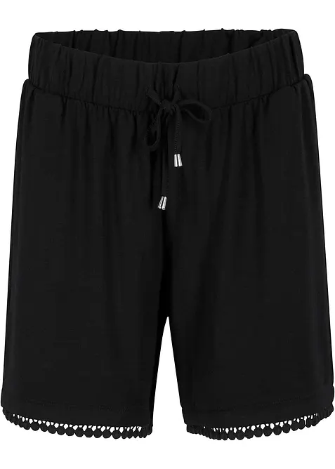 Jerseyshorts med bekväm midja och spets, bonprix