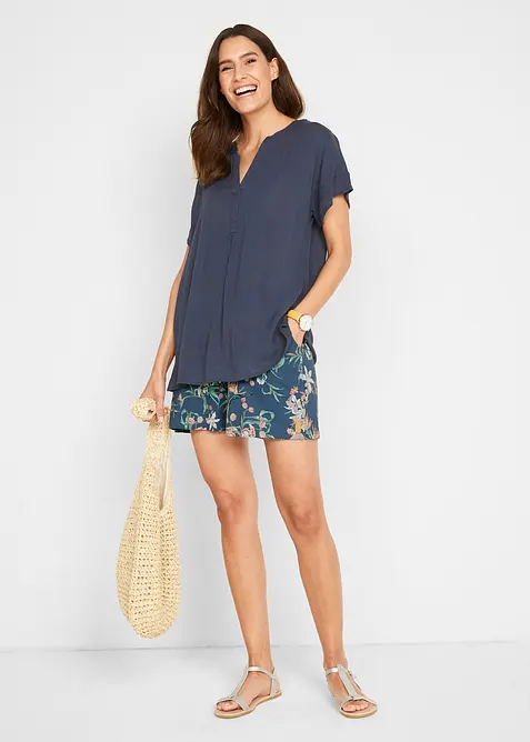 Bomullsshorts i jersey med bred bekv&auml;m midja (2-pack), bonprix