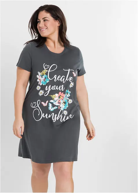 Kort nattlinne av ren bomull (2-pack), bonprix