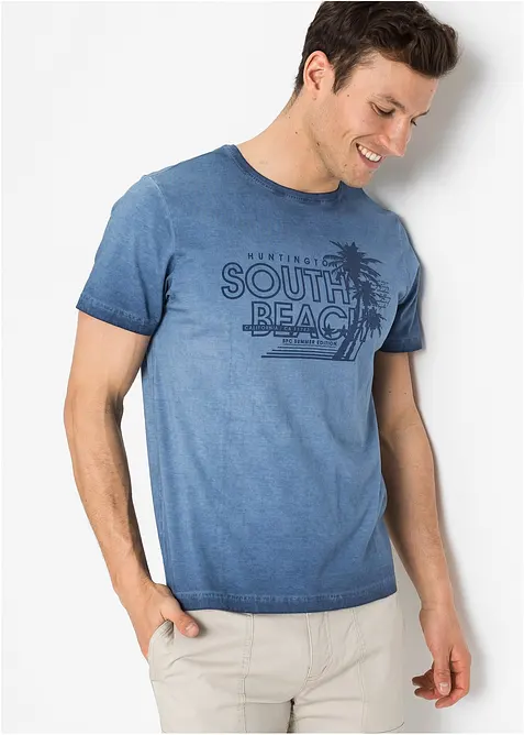 T-shirt med urtvättad look i ekologisk bomull, bonprix