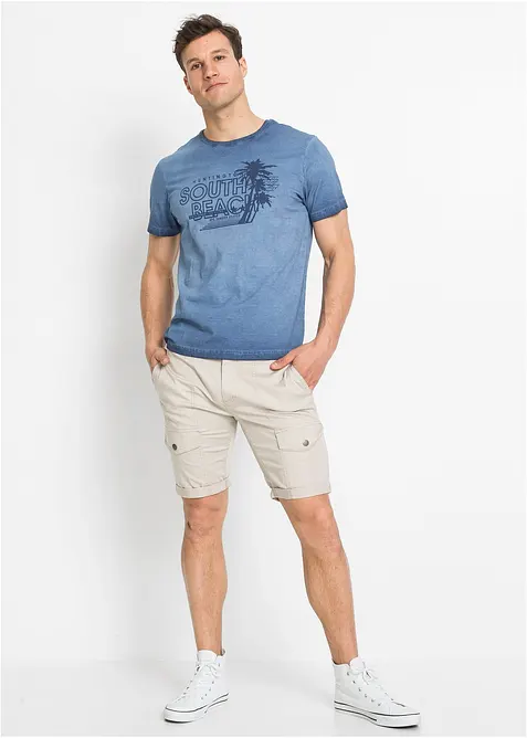 T-shirt med urtvättad look i ekologisk bomull, bonprix