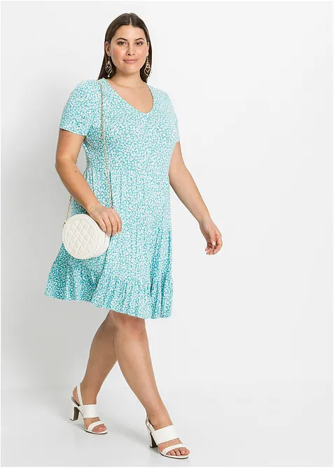 Jerseyklänning i viskosmix, bonprix