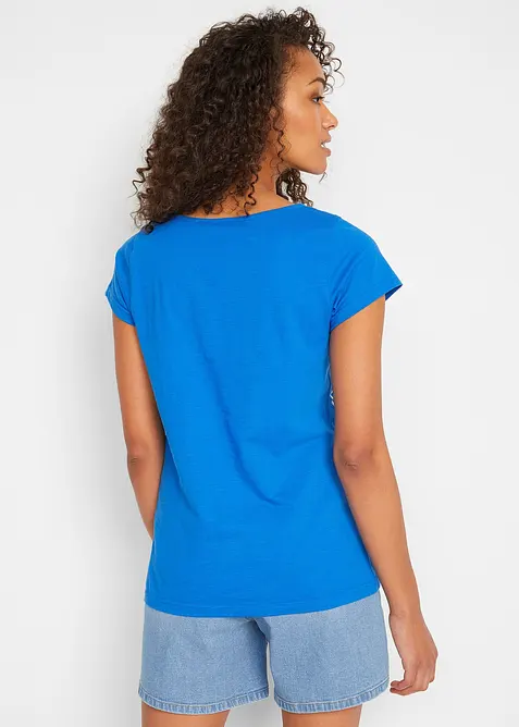 Topp i flamgarn, kort&auml;rmad, bonprix