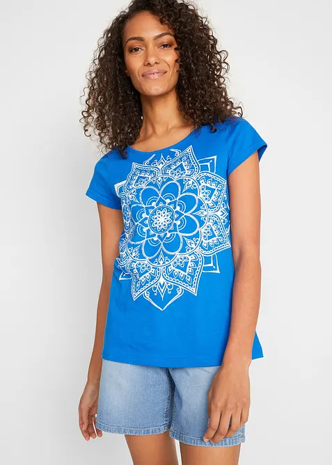 Topp i flamgarn, kort&auml;rmad, bonprix