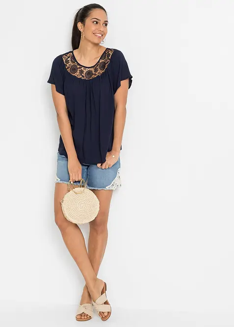 Blus av ren viskos, bonprix