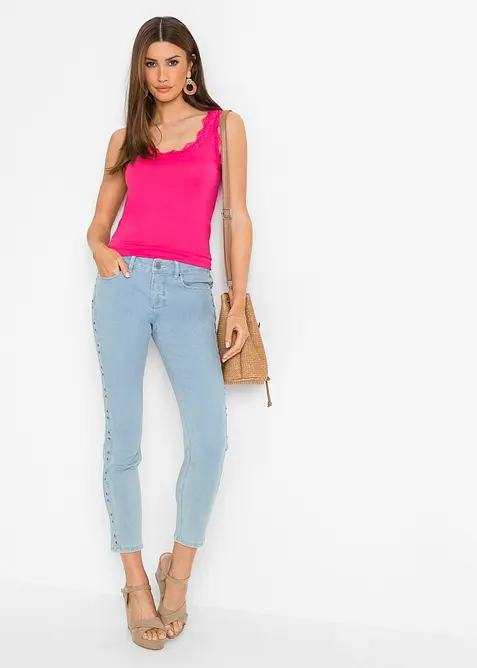 Linne med spets (2-pack), bonprix