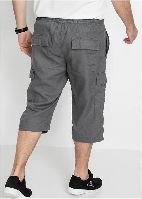 Cargobermudas med linne, Regular Fit, bonprix